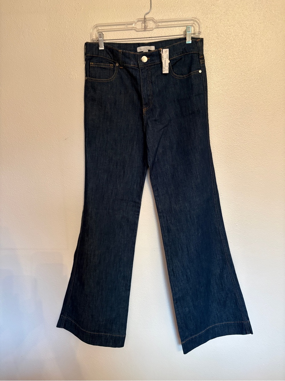 NWT Carlos Miele Dark Blue Wide-Leg Jeans